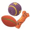 Squeaky Football Branch, Latex Rubber Dog Toy Balls