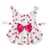 Summer Dog Dress; Pet Clothes with Bow Floral Pattern